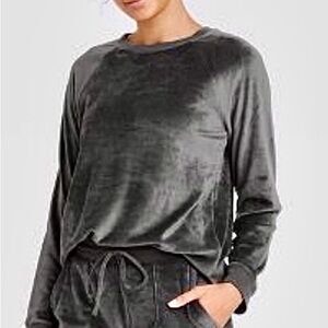 Velour Velvet Long-sleeve Top Sweatshirt Loungewear Pajama top ~ Stars Above